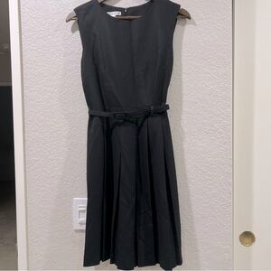 Pendleton Black 100% Wool Dress Sleeveless A Line Belted Knee Length Size 8